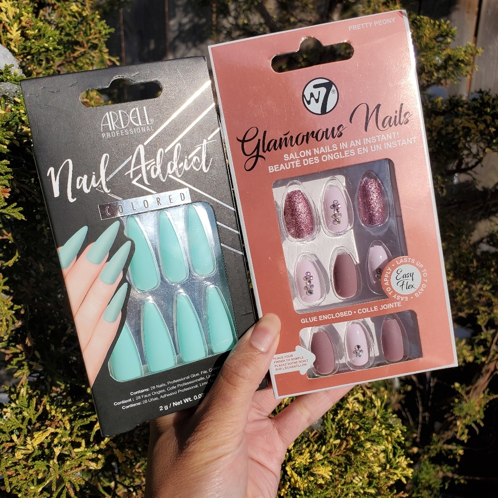 FAUX NAILS Blue & Purple